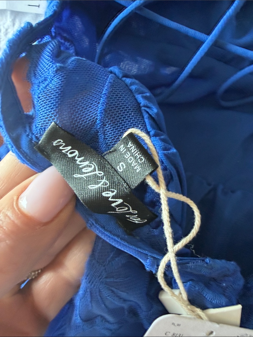 Brand new w tags For Love & Lemons Serena Blue Mini dress Small - Picture 10 of 10